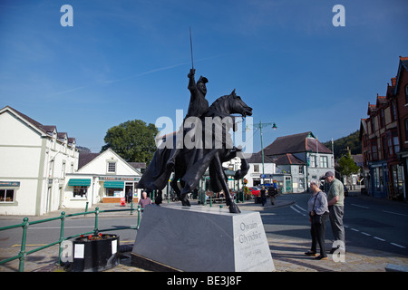 Statue von Owain Glyndwr, Corwen, North Wales, UK Stockfoto