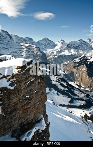 Lauterbrunnental im Winter, Berner Oberland, Kanton Bern, Schweiz, Europa Stockfoto