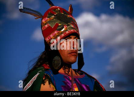 Inka-Krieger, Festival des Inti Raymi, Cuzco, Peru, Südamerika Stockfoto