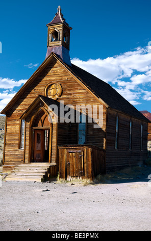 Die alten Methodist Church in Kalifornien Bodie State Historic Park reicht bis 1882. Stockfoto