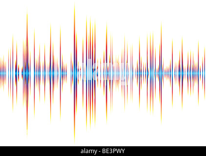 Abstrakte Musik inspirierte Grafik-Equalizer Hintergrund mit Regenbogenfarben Stockfoto