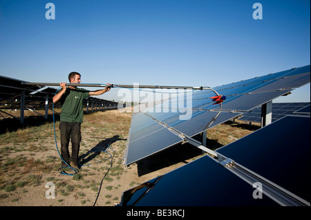 Deutschlands größte Solarpark in Lieberose, Spreewald, Brandenburg, Deutschland, Europa Stockfoto