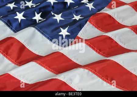 Die Flagge der Vereinigten Staaten von Amerika hautnah Stockfoto