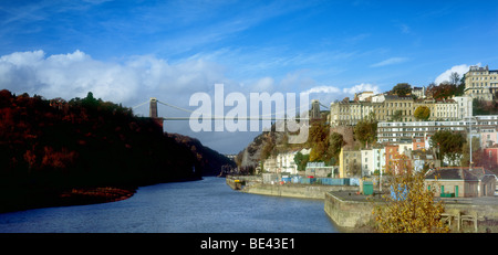 Clifton Suspension Bridge und Avon-Schlucht von Hotwells Bristol England Stockfoto