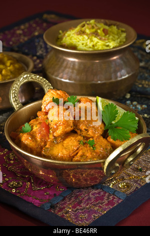 Balti Chicken Tikka Masala Curry indisches Essen Stockfoto