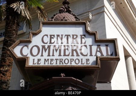 reich verzierte Straße Marker für das kommerzielle Zentrum von monte carlo Monaco Südfrankreich Stockfoto