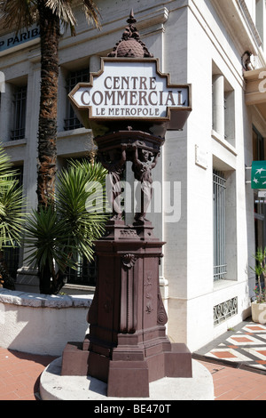 reich verzierte Straße Marker für das kommerzielle Zentrum von monte carlo Monaco Südfrankreich Stockfoto