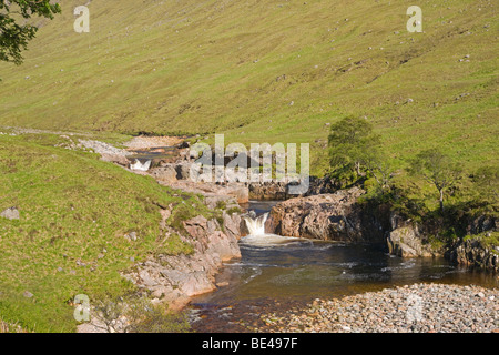 Glen Etive, Fluß Etive, Schwimmer, Highland Region, Schottland. Juni 2009 Stockfoto