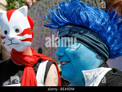 Junge Menschen kostümiert nach Figuren aus japanischen Anime/Manga, Cosplay Summit, Japantag Japan Tag, Düsseldorf, Nordrhein- Stockfoto