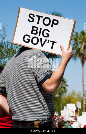 Bürger protestieren Regierungspolitik bei einer Tea-Party-Kundgebung in Arizona Stockfoto