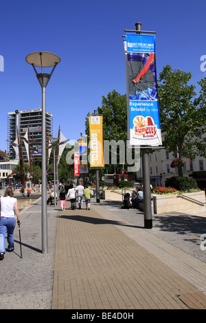 Banner in breiten Kai Bristol UK Stockfoto