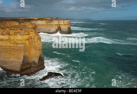 Atemberaubende Küstenlinie entlang der Great Ocean Road Victoria Australien. Stockfoto