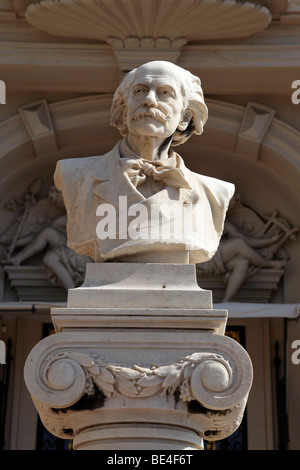 Büste des französischen Komponisten Jules Massenet am bekanntesten für seine Opern außerhalb der monte-carlo Oper Haus Monaco Stockfoto