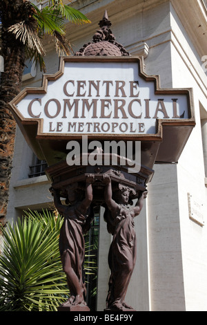 reich verzierte Straße Marker für das kommerzielle Zentrum von monte carlo Monaco Südfrankreich Stockfoto