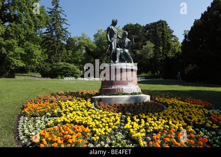 Lanner-Strauss-Denkmal im Kurpark, Baden bei Wien, Wienerwald, Niederösterreich, Österreich, Europa Stockfoto