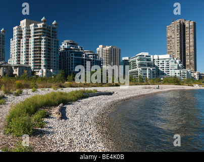 Eigentumswohnung-Gebäude am Ufer des Lake Ontario. Süden Etobicoke, Toronto, Ontario, Kanada. Stockfoto