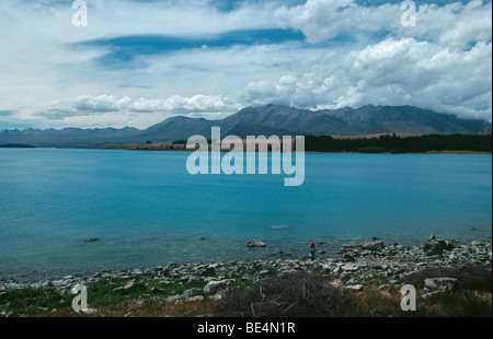 Neuseeland - Südinsel - Aorangi - Lake Tekapo und im Bereich zwischen 2 Daumen Stockfoto