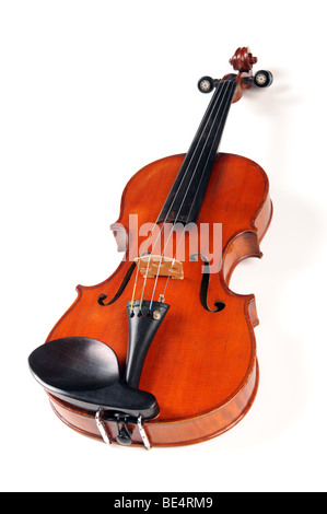 Vintage Violine isoliert auf weißem Hintergrund Stockfoto