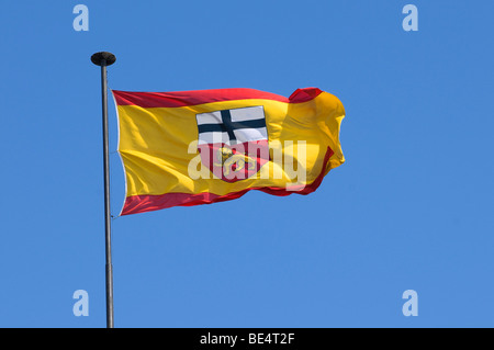 Flatternde Fahne der Stadt Bonn, Nordrhein-Westfalen, Deutschland, Europa Stockfoto