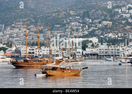 Bodrum Türkei Segelboote und die Waterfront Stockfoto