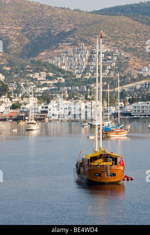 Bodrum, Türkei Segeln Boote und die Stadt und Wasser Stockfoto