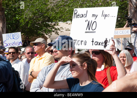 Bürger protestieren Regierungspolitik bei einer Tea-Party-Kundgebung in Arizona Stockfoto