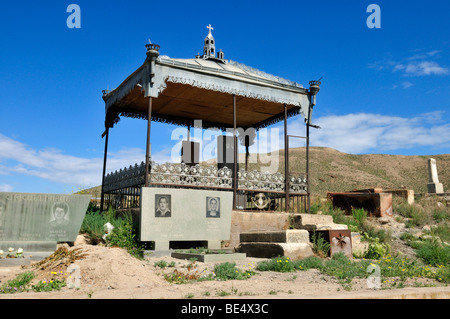 Typischen armenischen Friedhof, Grab, bei Khor Virap Kloster, Armenien, Asien Stockfoto