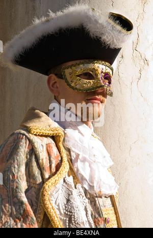 Teilnehmer an den Karneval in Venedig 2009 auf der Piazza San Marco. Stockfoto