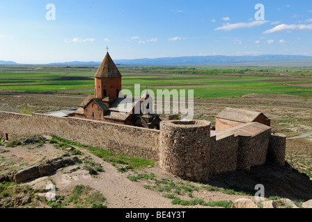 Blick auf Kloster Khor Virap und die Araratian Ebene, Armenien, Asien Stockfoto