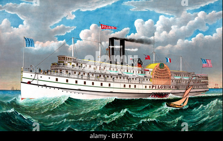 Das große neue Dampfschiff Pilger: die größte in der Welt (1883) Stockfoto