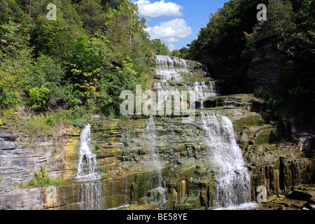 Wasserfall in der Nähe von Watkins Glen, New York, in der Finger Lakes Region des Staates New York Stockfoto