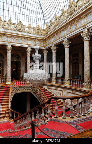 Treppe mit Kuppel, Kristall-Treppenhaus, Glastreppe, Dolmabahce Palast des Sultans-Palast aus dem 19. Jh, Besiktas, Istanbu Stockfoto