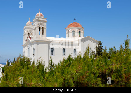 Die Kirche der Kimiseis Tis entstand Theotokou, die Himmelfahrt der Jungfrau, auch bekannt als die Kathedrale von Naoussa, am Ende Stockfoto