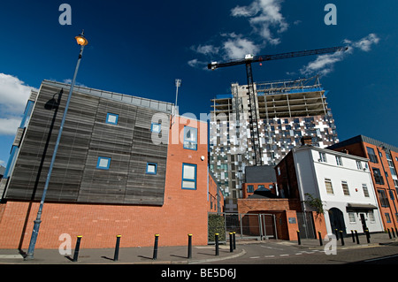 Bilder von der Konstruktion des Würfels in Birmingham, die ein neues preisgekröntes gemischt Komplex neben der Postfach-Birmingham Stockfoto