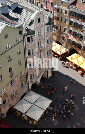 Helblinghaus Gebäude, Blick vom Stadtturm, Altstadt von Innsbruck, Tirol, Österreich, Europa Stockfoto