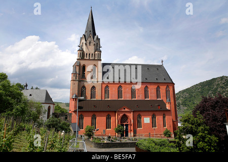 Kirche der Liebfrauenkirche in Oberwesel, Rheinland-Pfalz, Deutschland, Europa Stockfoto