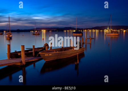 Piers in Iznang am Bodensee, Baden-Württemberg, Deutschland, Europa Stockfoto