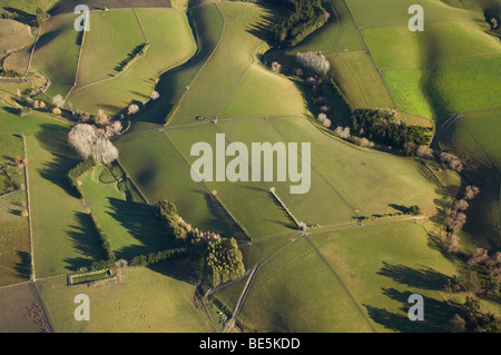 Ackerland in der Nähe von Claremont, Timaru, South Canterbury, Südinsel, Neuseeland - Antenne Stockfoto