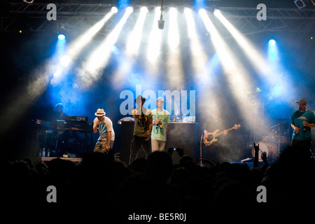 Blumentopf, deutsche Hip-Hop-Band live auf der Soundcheck, Open Air Festival in Sempach-Neuenkirch, Schweiz, Europa Stockfoto