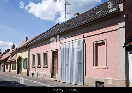 Typische Gärtner-Haus mit einem Gateway in die Gärtner Landkreis Bamberg, Bayern, Deutschland, Europa Stockfoto