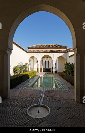 Patio De La Alberca, Alcazaba Burg, Malaga, Andalusien, Spanien, Europa Stockfoto