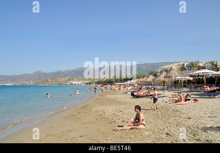 Strand in Sitia oder Sitia, Ostkreta, Kreta, Griechenland, Europa Stockfoto