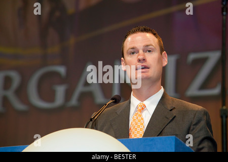 Pittsburgh, Pennsylvania - Pittsburgh Bürgermeister Luke Ravenstahl spricht auf der AFL-CIO-Convention. Stockfoto