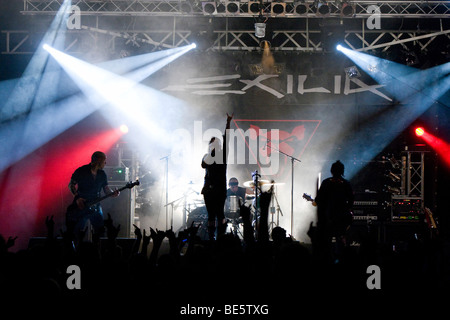 Exilia, italienische Nu-Metal-Crossover-Band live auf der Soundcheck, Open Air Festival in Sempach-Neuenkirch, Schweiz, Europa Stockfoto