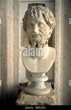 Antiken Marmor Büste des Kaisers Septimius Severus, Galerie, Kapitolinische Museen, Palazzo Nuovo, Kapitol, Rom, Lazio Rom, Ita Stockfoto
