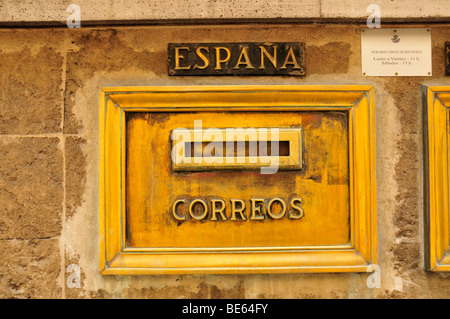 Nostalgische Postfach bei der Post von Sóller, Mallorca, Balearen, Spanien, Europa Stockfoto