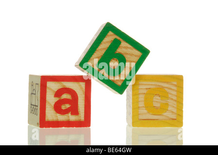 ABC-Holzbausteine, symbolisches Bild für die Schule Stockfoto