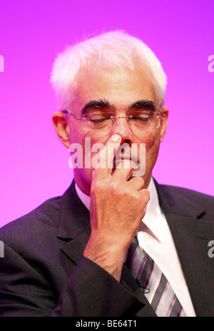 ALISTAIR DARLING MP Kanzler des Finanzministeriums 20. September 2008 MANCHESTER Stadtzentrum von MANCHESTER ENGLAND Stockfoto