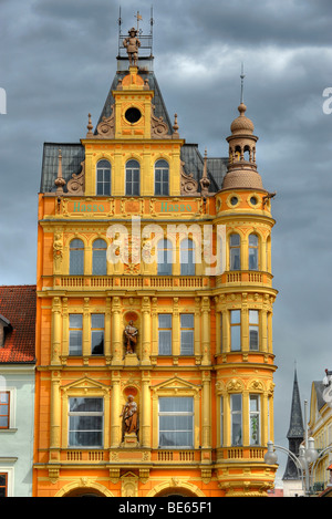 Historische Altstadt, Renaissance Haus, Budweis oder böhmischen Budweiser Budvar, Böhmen, Tschechische Republik, Europa Stockfoto