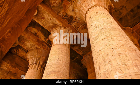 Peristyl, Horus Tempel, Edfu, Luxor, Nil Senke, Ägypten, Afrika Stockfoto